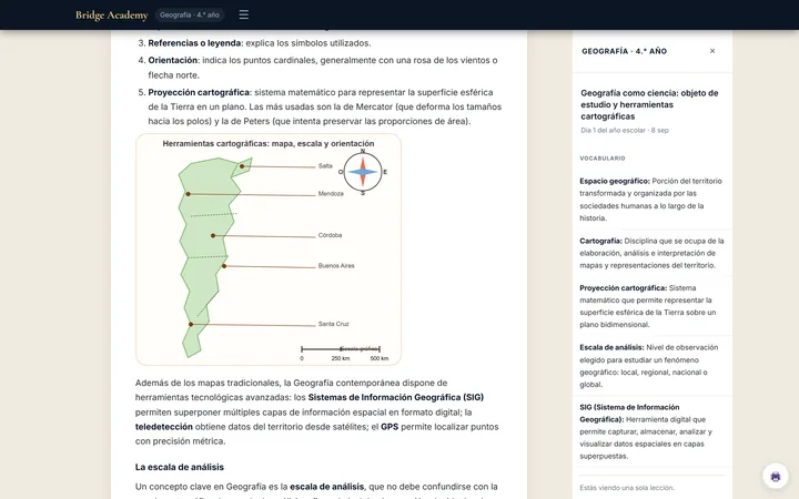 Lección del visor con cuadernillo y vocabulario